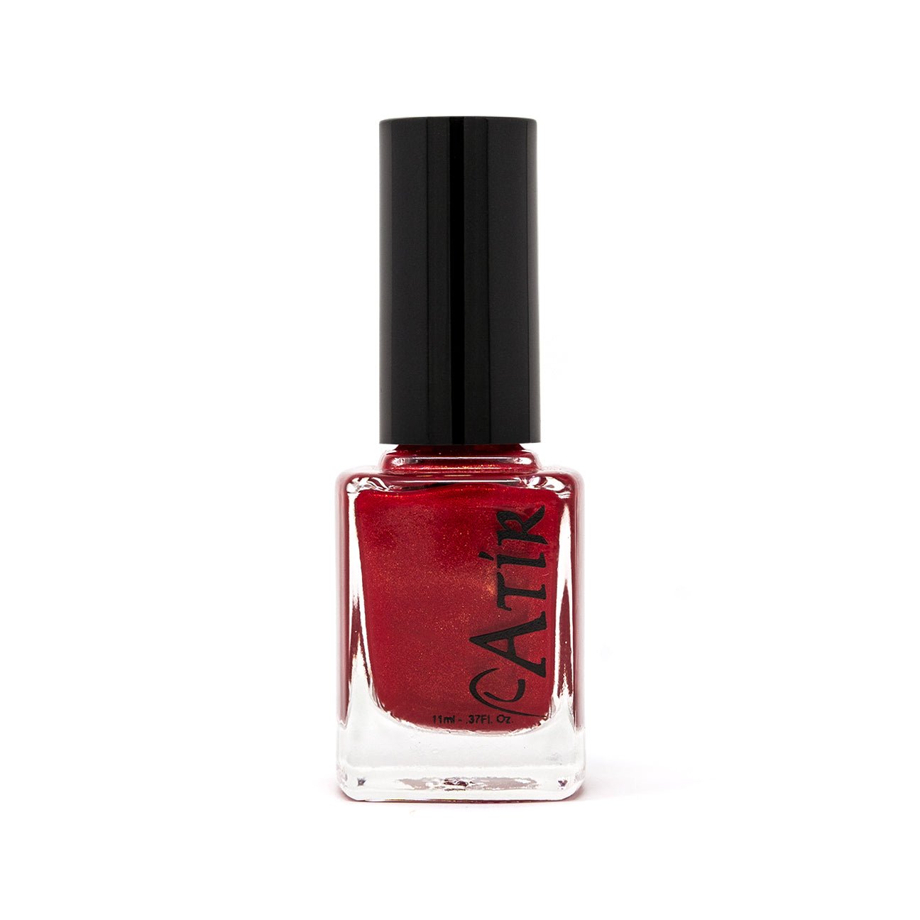 ATiR Ruby Red – warm-toned iridescent red nail polish with a soft shimmer, non-toxic and long-wearing